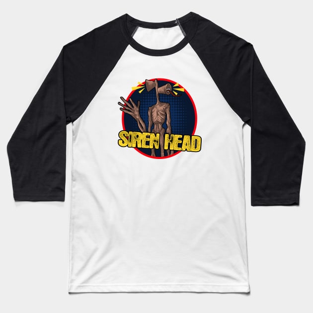 Siren Head - Yellow Logo Baseball T-Shirt by Sketchy